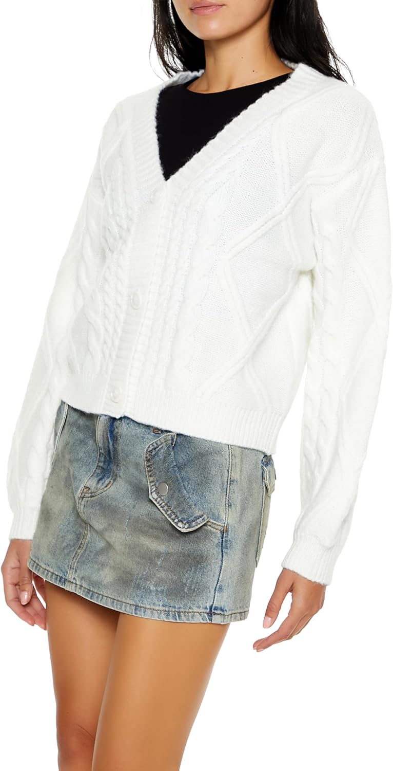 Forever 21 Womens Cable Knit Cardigan Sweater - Image 4