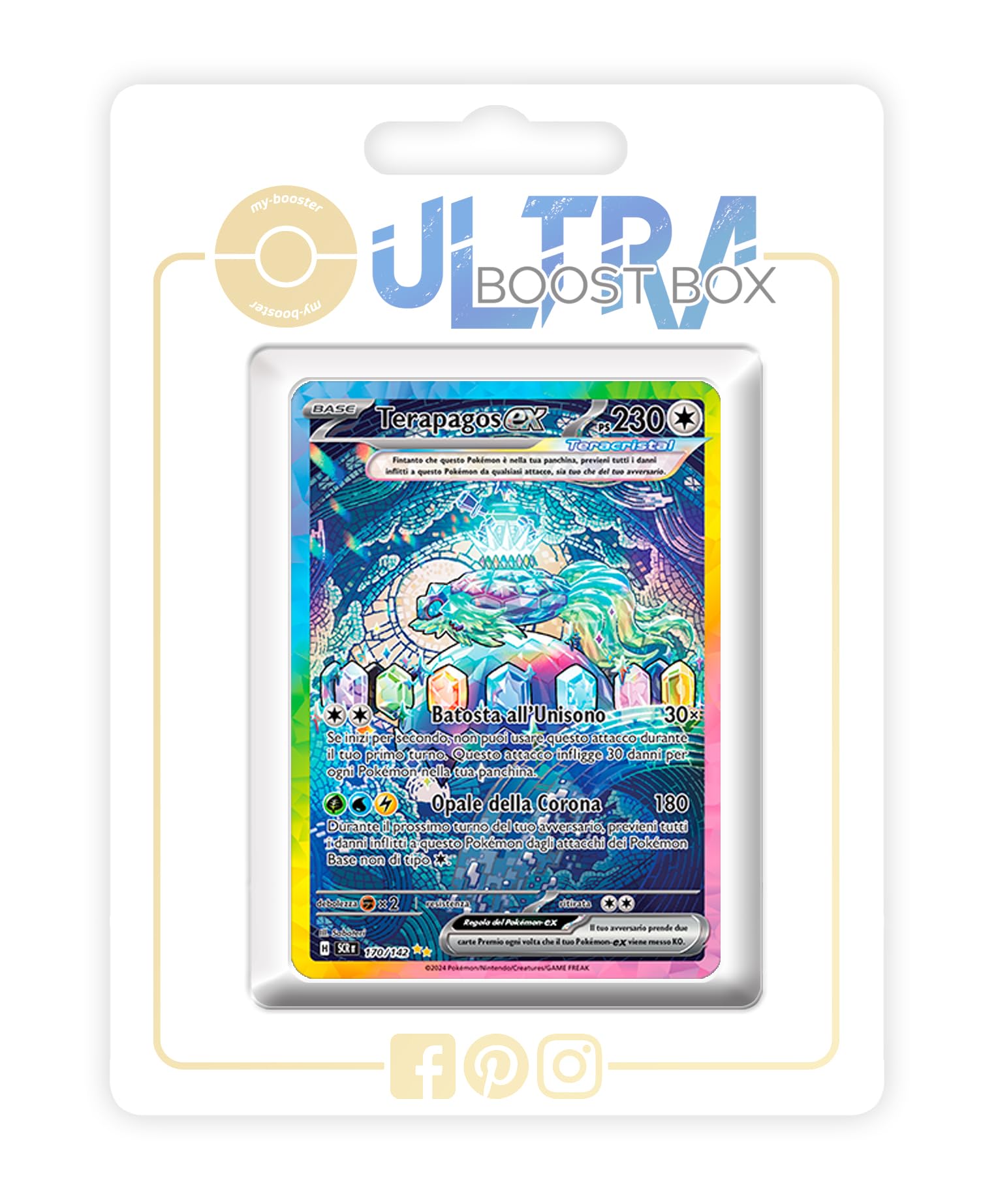my-booster Terapagos ex 170/142 Alternativa Pokémon Gallery Teracristal Secreto X Scarlatto e Violetto 7 Corona Astrale - Box di 10 carte Pokémon Italiane