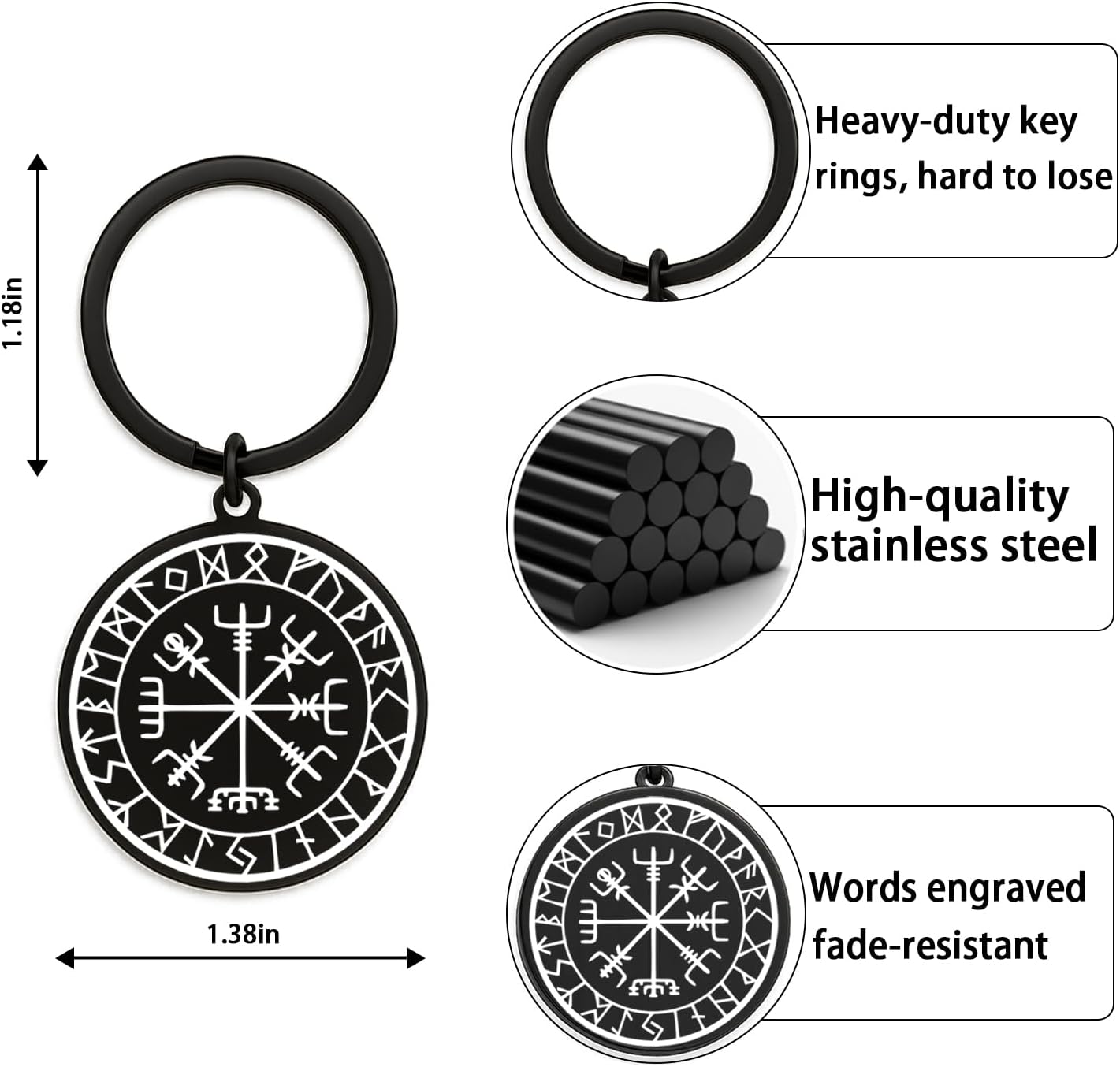 Viking Gifts, Norse Mythology Gift for Men Women, Viking Keychain