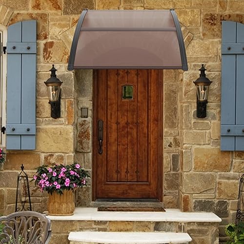 Miniatura 2 de 2 toldos para ventana de puerta de 40 x 40 pulgadas, cubierta de policarbonato para puerta de entrada, toldo de patio al aire libre, toldo voladizo