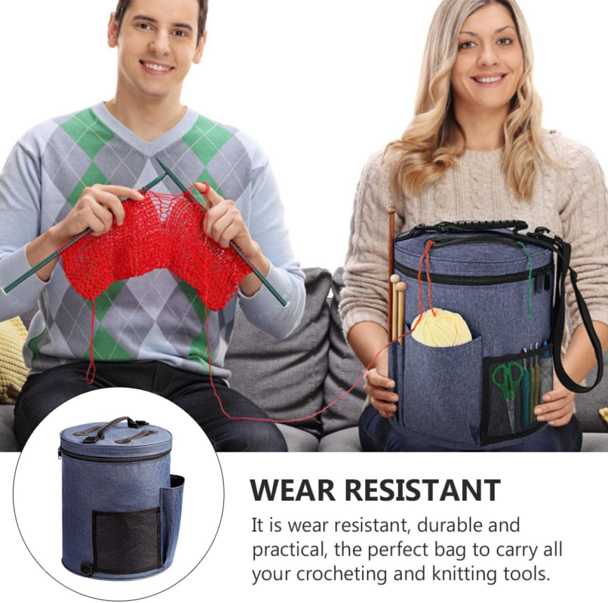 Portable Waterproof Wool Storage Bag with Zipper for Travel image 3
