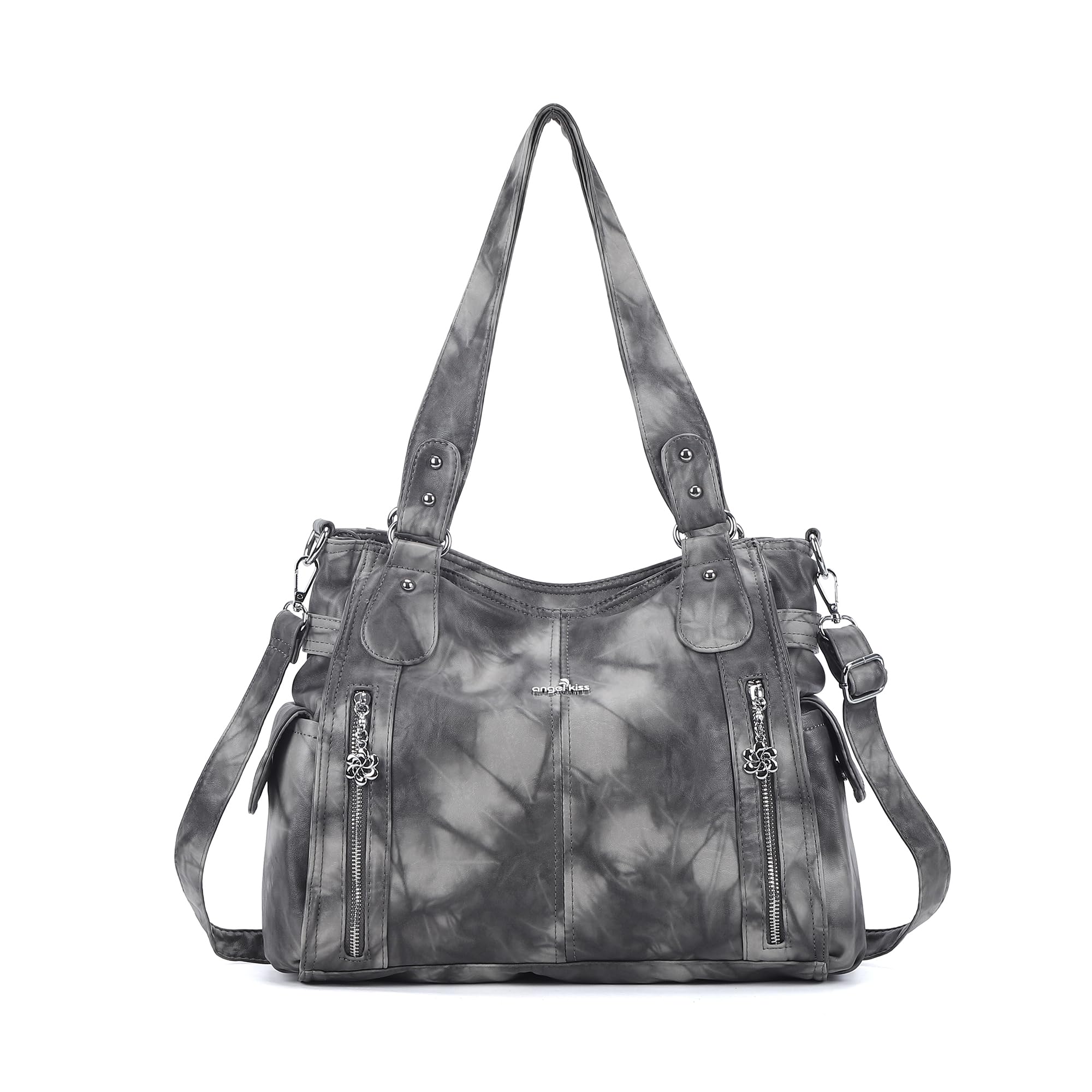 Angel Kiss Handbags for Womens Top-Handle Hobo Purse Roomy Casual Shoulder Bags PU Tote Satchel Purse for Women