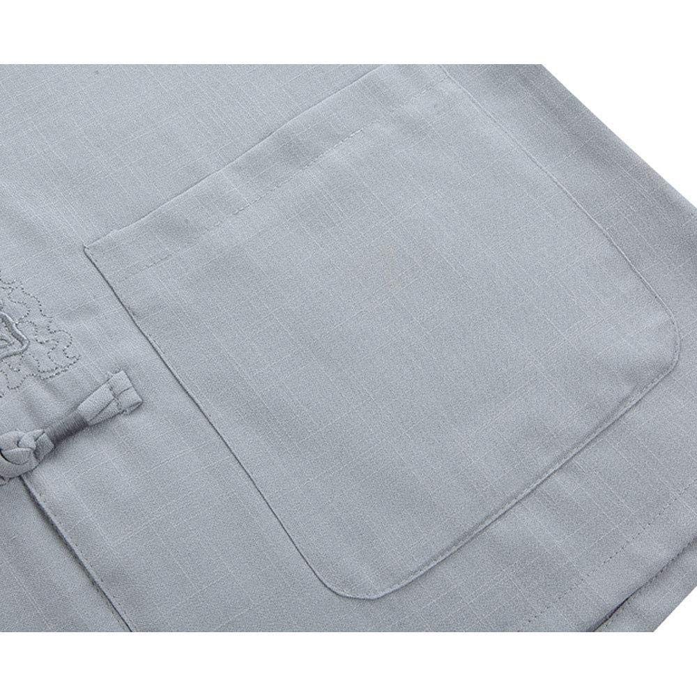 Tai Chi Uniformen,chinesische Kleidung,Tang-Anzug -traditionelle chinesische Kampfkunst Tangzhuang Kung Fu Anzüge Shirt Outfit Uniform,Grey-L