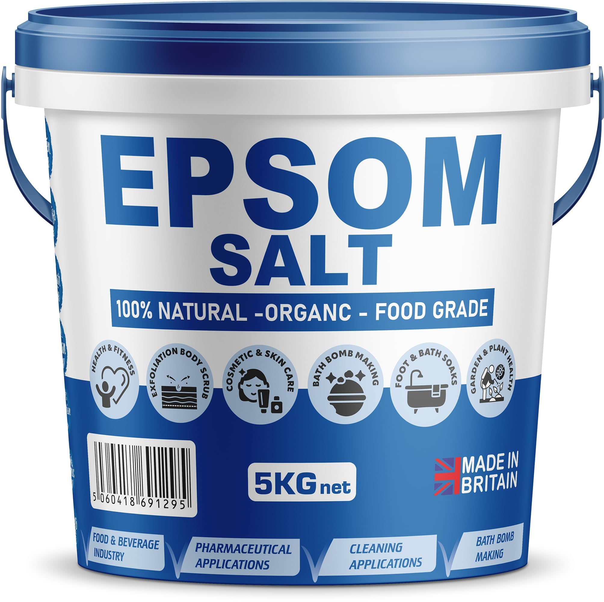 Epsom Salts Food Grade - Magnesium Sulphate Bath Salts, 5kg Bulk Bag