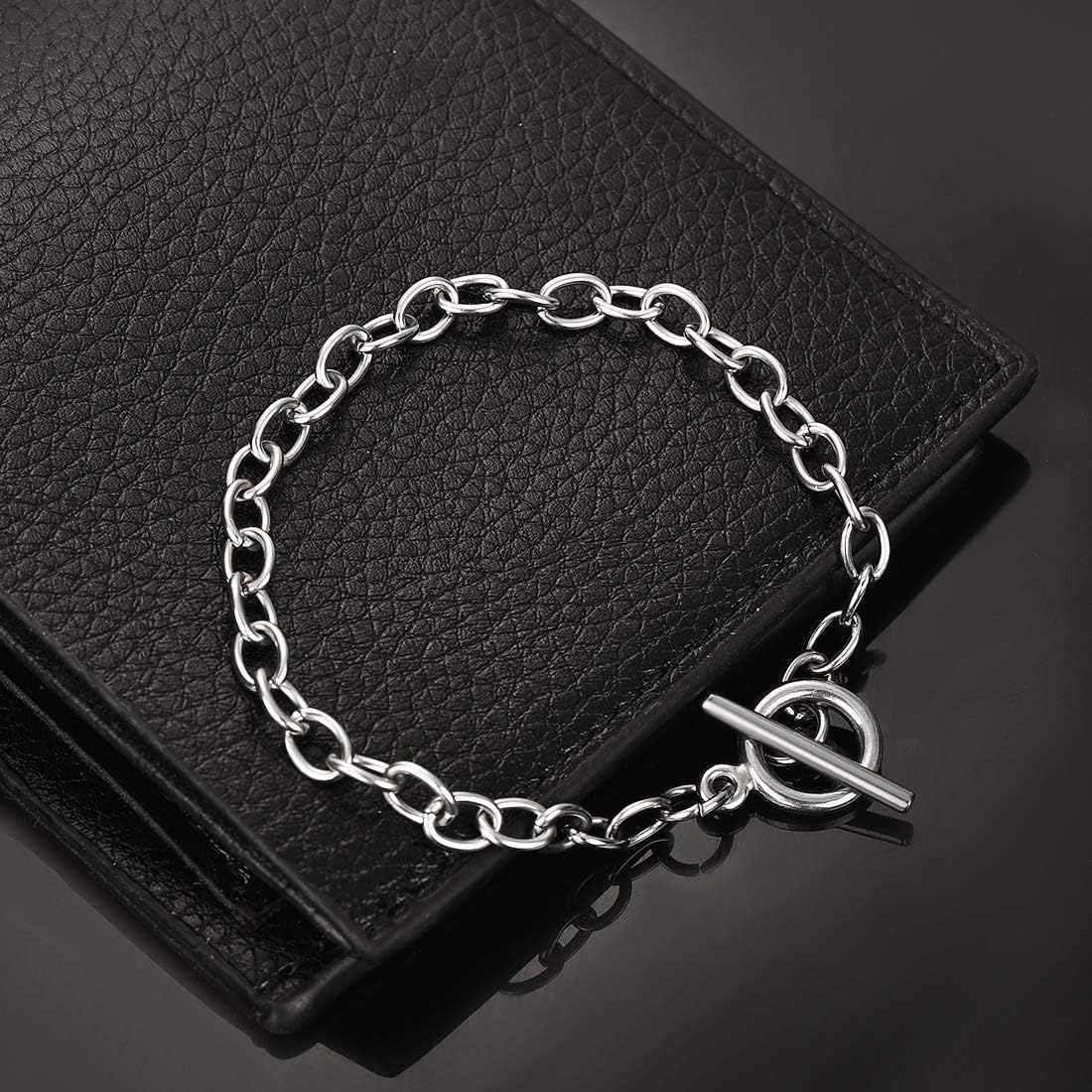OBSEDE 5Pcs Stainless Steel Bracelet Chains, Link Chains with Toggle Clasps image 2