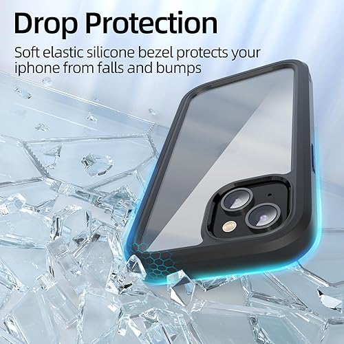 Miniatura 4 de WXR Compatible con iPhone 15 PlusiPhone 14 Plus, silicona suave y parte trasera de policarbonato duro transparente e interior de policarbonato duro,