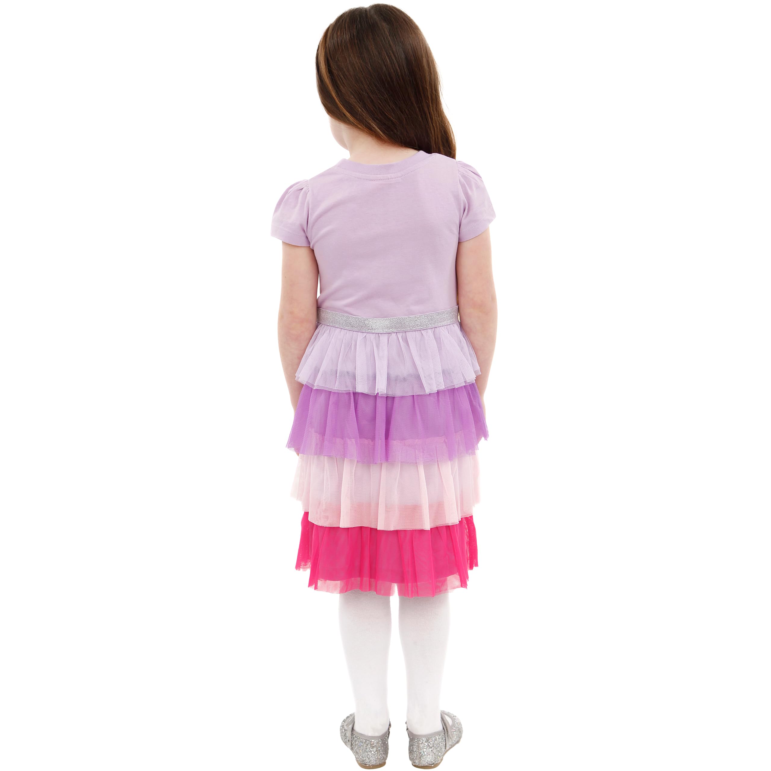 Sukienka Barbie | Sukienka na Imprezę dla Dziewczynek | Sukienka Skaterka dla Dziewczynek | Purpurowy 128