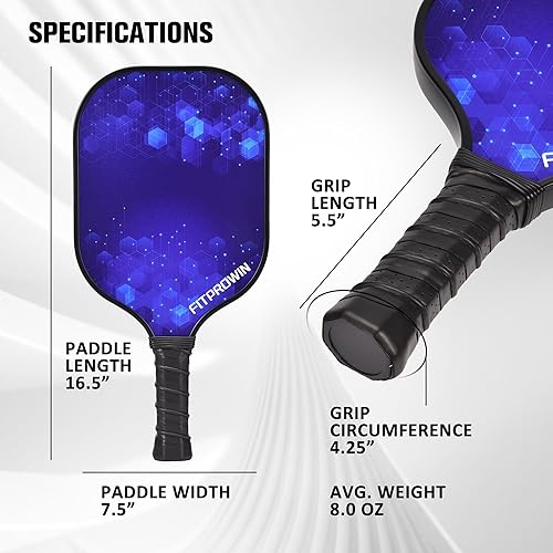 Miniatura 4 de FITPROWIN Pickleball Paddles Set of 21 Carbon Fiber Pickleball Paddles  Fiberglass Pickleball Rackets with 16mm Honeycomb Core Lightweight Pickle