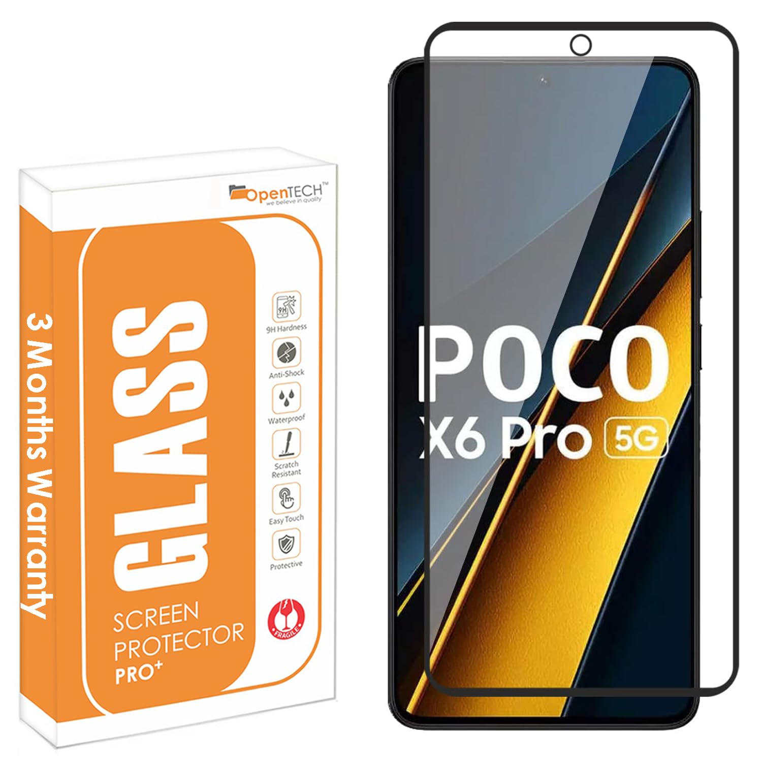 OpenTech® Tempered Glass Screen Protector Compatible For Poco X6 Pro 5G / Poco X6 5G / Poco F6 / Poco F5 / Poco X6 Neo 5G (6.67 inches) With Edge To Edge Coverage And Easy Installation Kit (B0DB9MFM43) Amazon Price History, Amazon Price Tracker