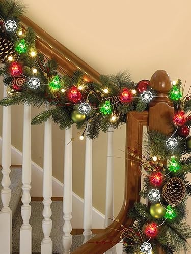 Miniatura 16 de Paquete de 4 luces de hadas que funcionan con pilas con temporizador de control remoto, tira de luces LED para decoración de interiores y Blanco