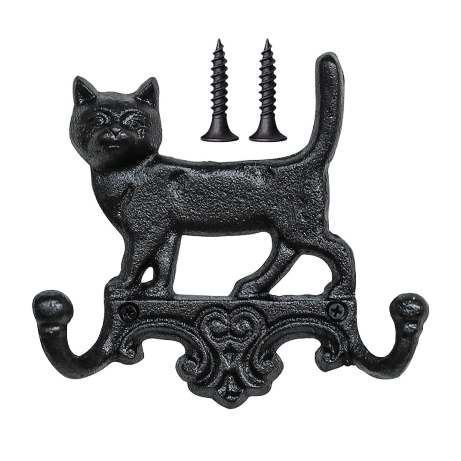 Gancho de gato y perchero de hierro estilo vintage para ropa