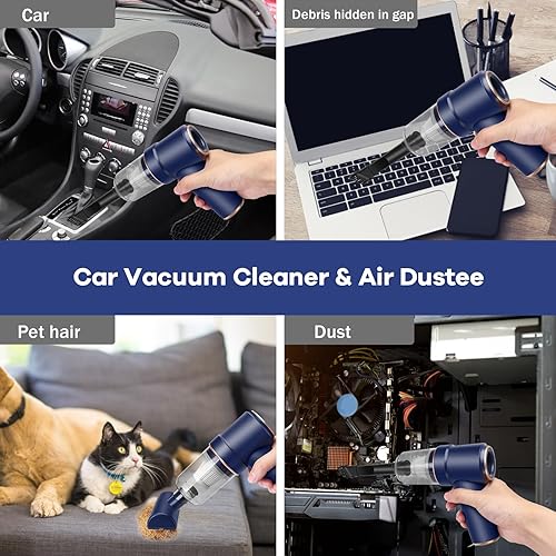 Miniatura 3 de Aspiradora portátil para automóvil, aspiradora de mano para automóvil, succión de 9000 PA, 120 W, recargable, de alta potencia, aspiradora
