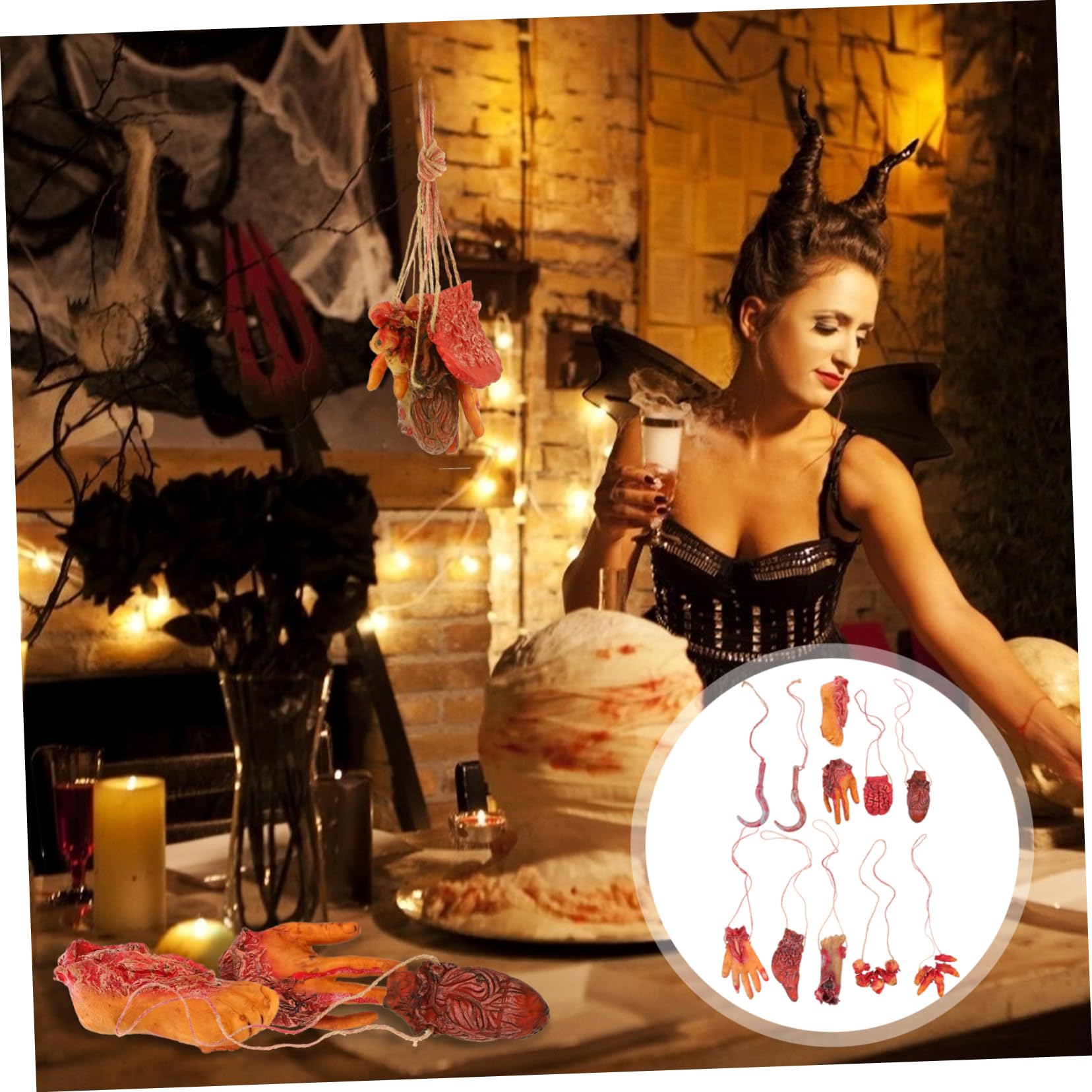9 Pezzi Decorazioni Halloween Mano Rotta Simulazione Accessori Festa Foto Ornamenti Casa Stregata
