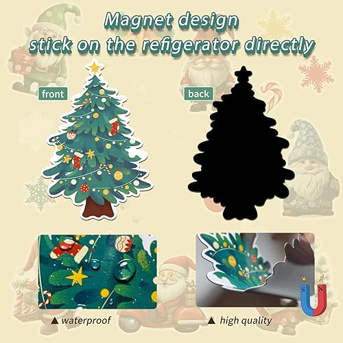 Miniatura 6 de 16 imanes de Navidad para refrigerador para decoración de Navidad, Acción de Gracias, Año Nuevo, lindo gnomo, Papá Noel, árbol de Navidad, bolsa de