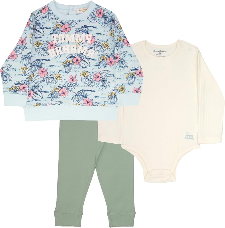 Baby 3-Piece 100% Cotton Set - Long Sleeve Shirt, Onesie, and Pants Bundle for Infants and Babies