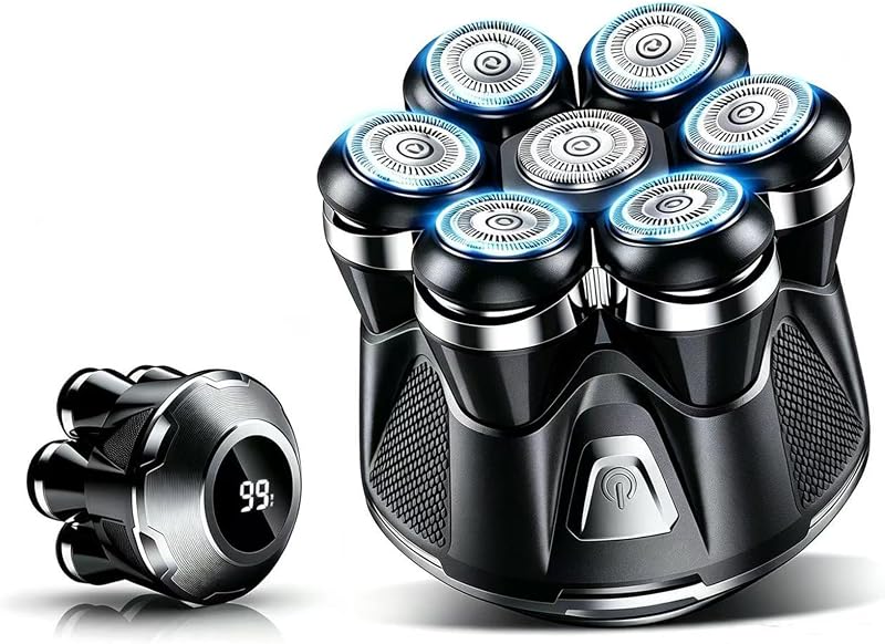 Aparador elétrico para cabeça PUENBKO 7D, IPX7, sem fio e recarregável via USB-C