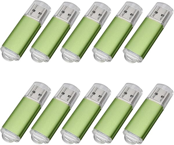 Yaxiny USB 2.0 Flash Drive 1GB Pack of 10 Green - 1