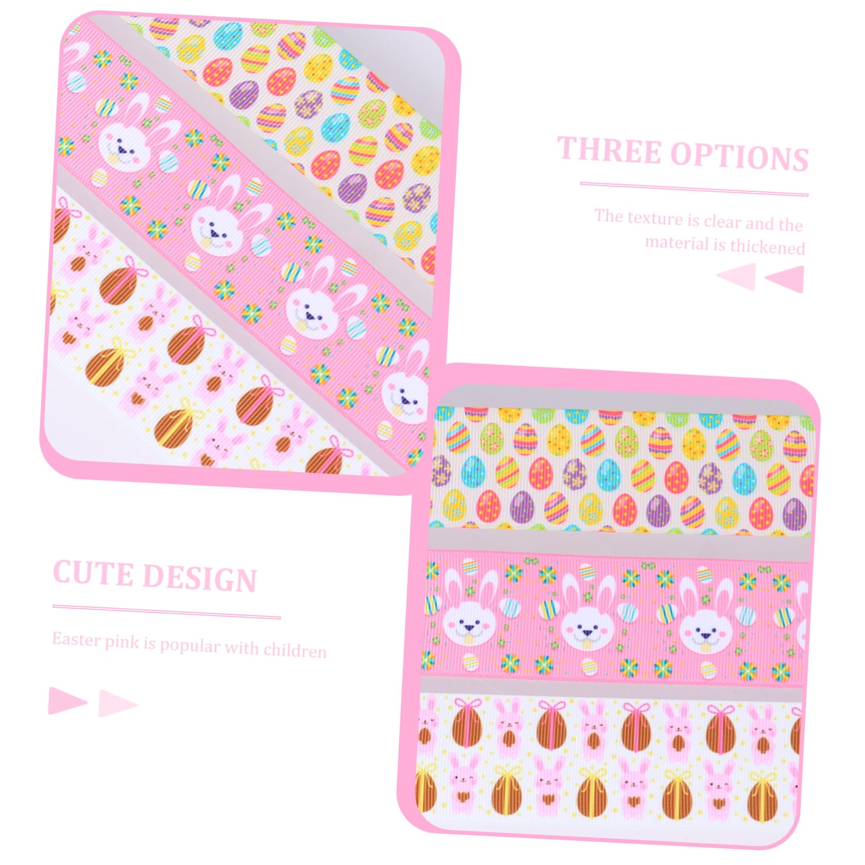 Operitacx 9rollen Polyesterband Mit Buntem Osterhasen-design Geschenkband Für Ostern Bastelprojekte Und Dekoration Breit