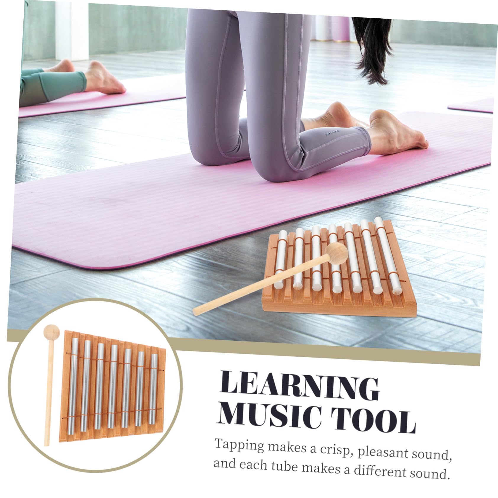 Conjunto de Campanas de Percusión de Madera de Tonos con Instrumento Musical Educativo para Sonido para Aprendizaje Rítmico y Sensorial