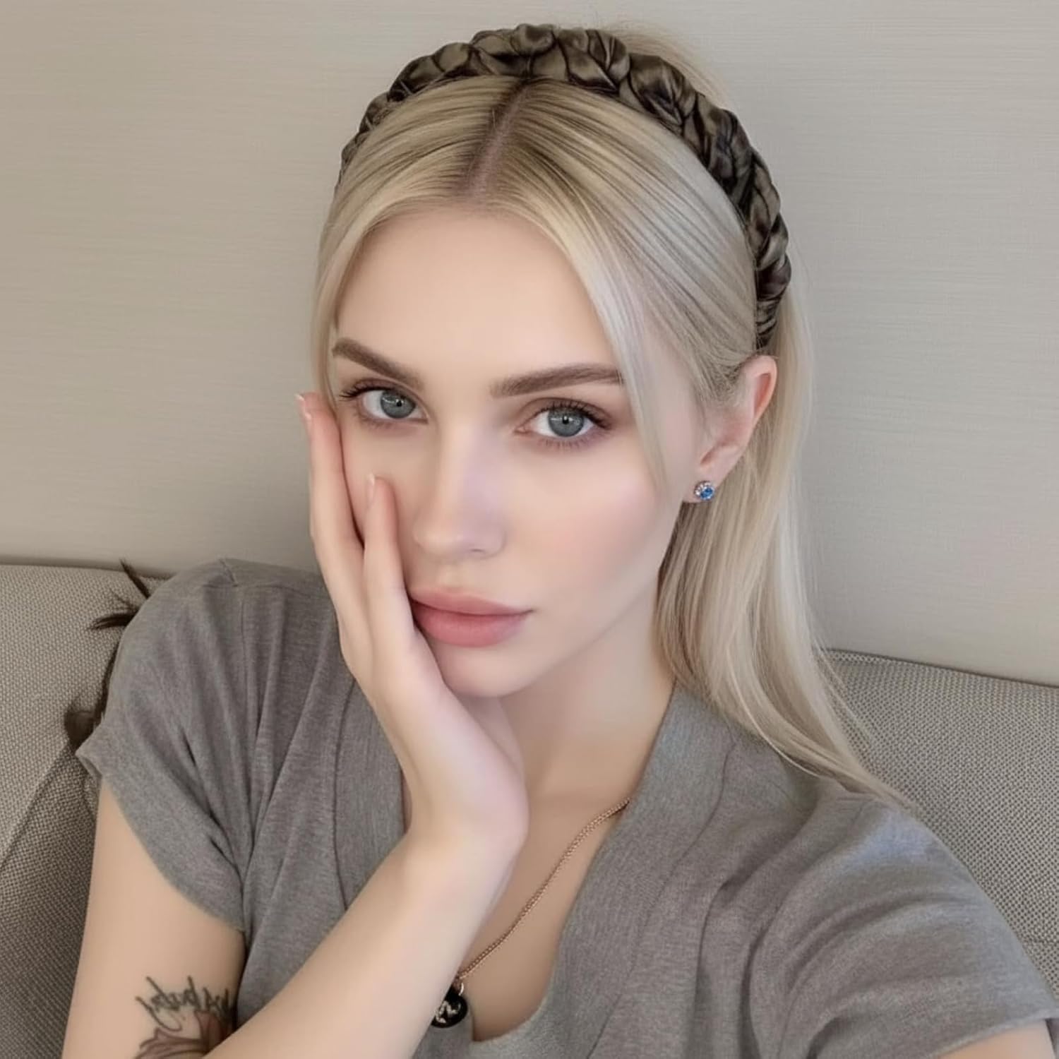 2025 New U Shape Fashion Tooth Hair Comb Headband, High Cranium Headbands for Women's Hair, Reversible Korean Headbands with Teeth for Women Gifts for Teen Girls (2PCS,Dark and light leopard print) - Image 5