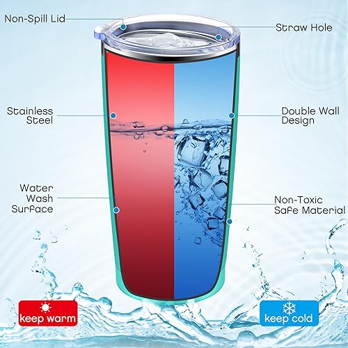 Miniatura 6 de El juego de 4 regalos de agradecimiento para empleados incluye vaso de viaje aislado de acero inoxidable de 20 onzas, diario de cuero y llavero May