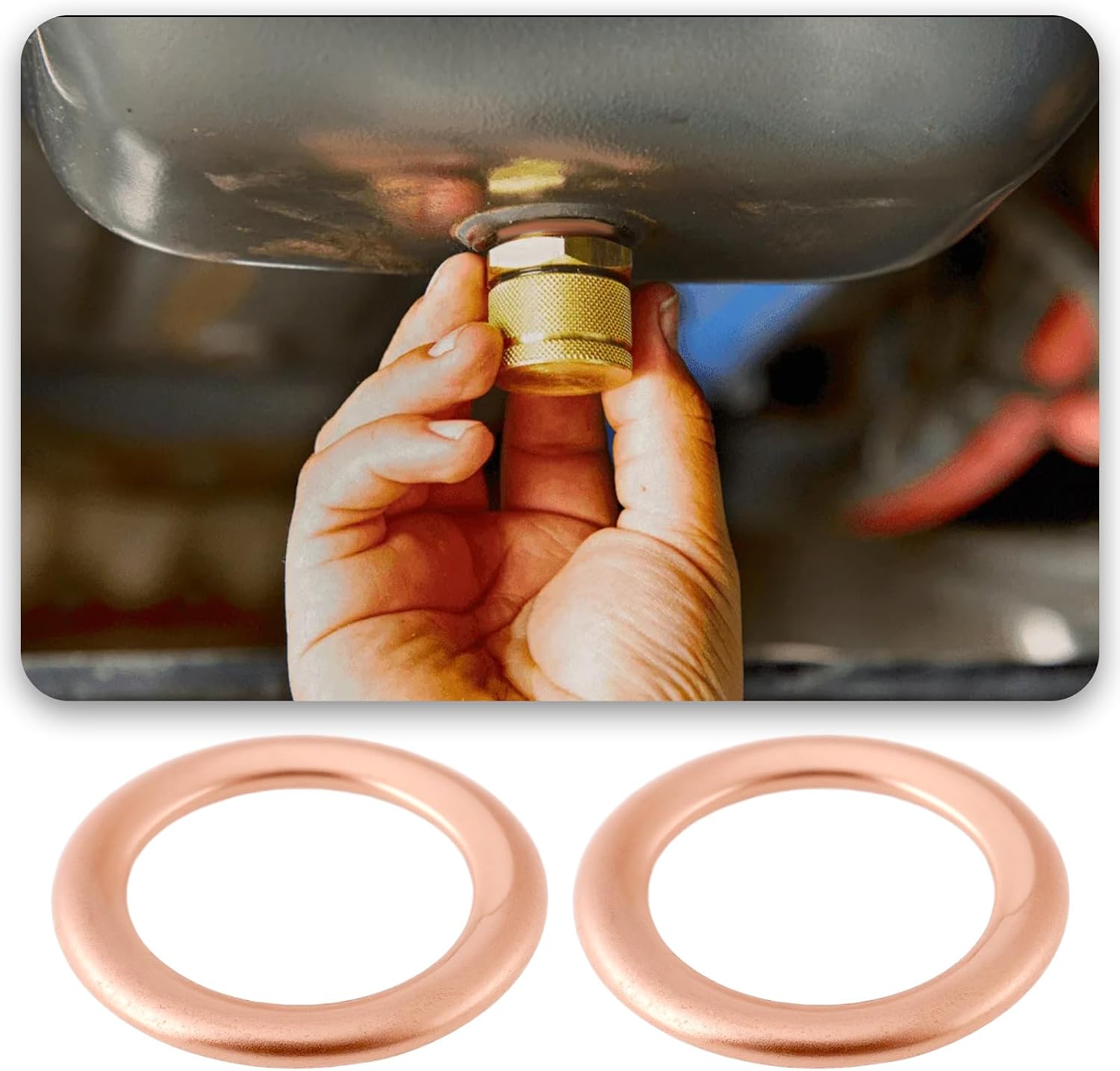 The Lord of the Tools 20pcs Oil Drain Plug Gaskets 12x18x2mm Filling Sealing Rings Hollow Rings Copper Seals Washer Automotive Replacement Drain Plug Gaskets