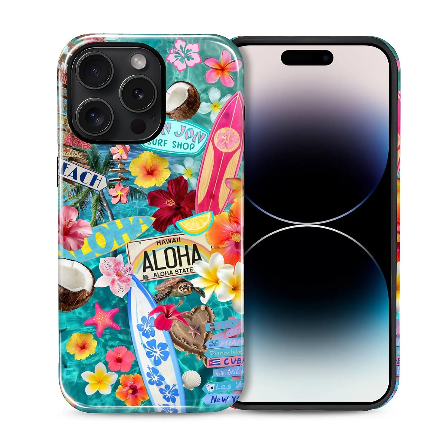 Coque iPhone 14 Pro Max antichoc de qualité militaire, design de luxe tropical - 8