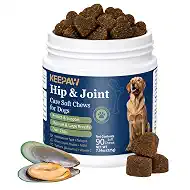 Dog Hip Joint Supplement for Medium and Large Breed Soft Chews 90 Ct | with Undenatured Type II Collagen, Green Lipped Mussel, Turmeric, MSM, Vitamin C Roasted Chicken Flavor for Senior Dogs