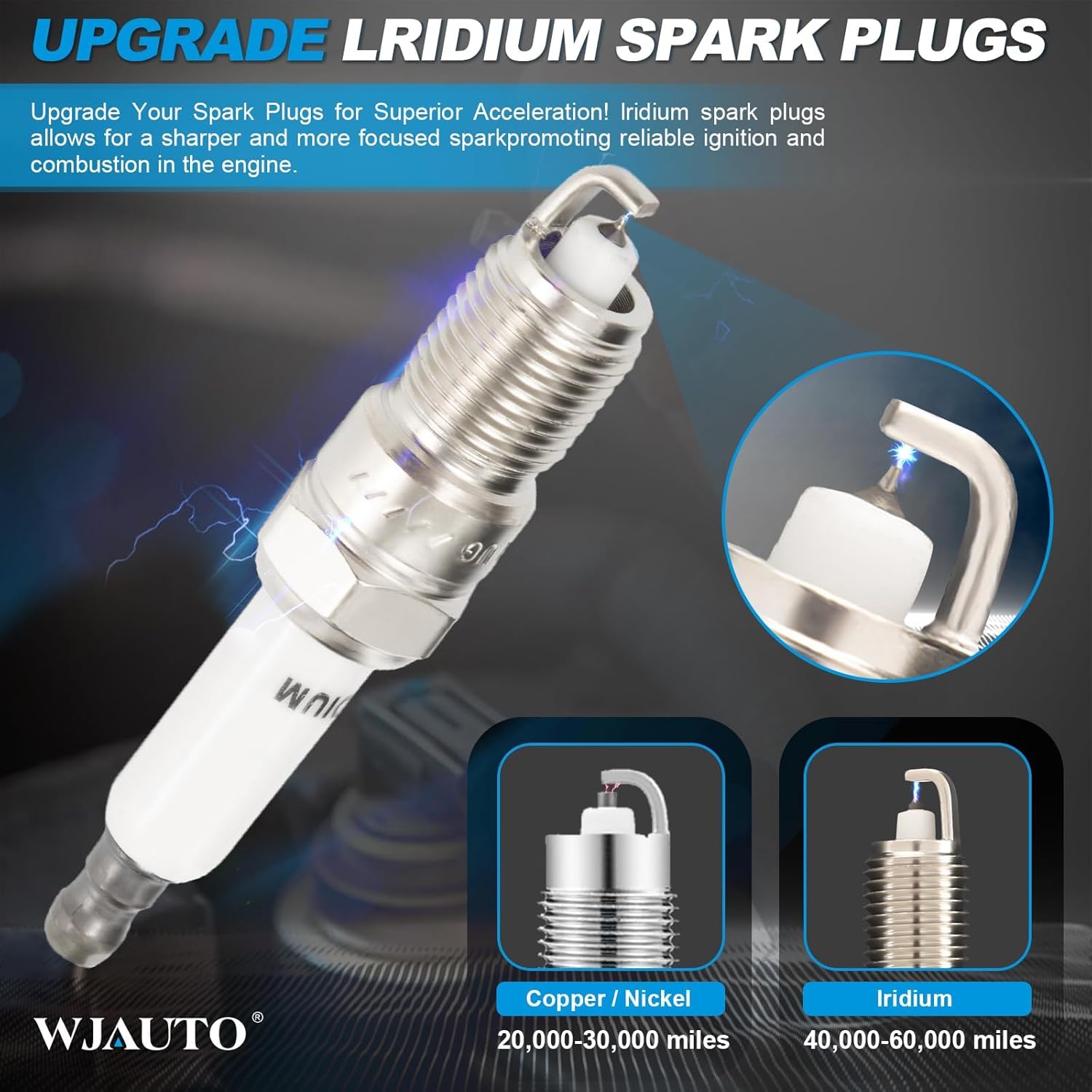Iridium Spark Plugs 8 Pack, Pre-Gapped Sparkplugs OEM Replacement for GMC Sierra 1500 2500 HD 3500 HD, Yukon, Yukon XL 1500 2500 Isuzu Ascender NPR-HD