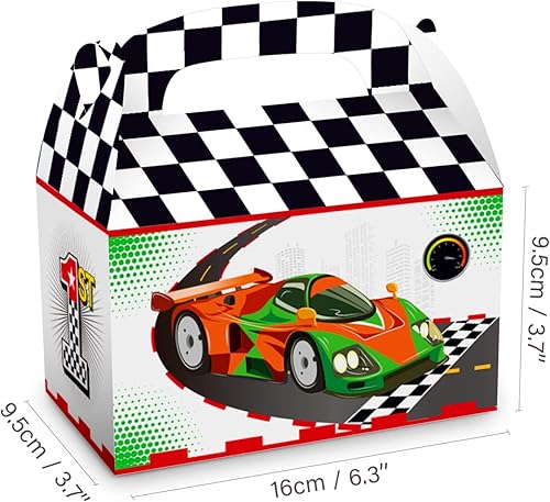 Miniatura 4 de NA - Paquete de 12 cajas de golosinas de carreras, cajas de fiesta de autos, con temática de carreras, suministros para fiesta de cumpleaños,