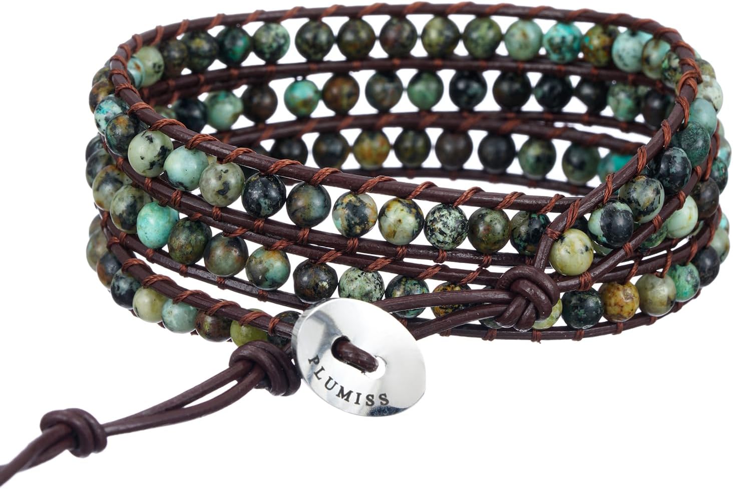 Plumiss Women Boho Handmade Natural Stone Crystal Leather Bead Wrap Bracelets Collection - Image 5