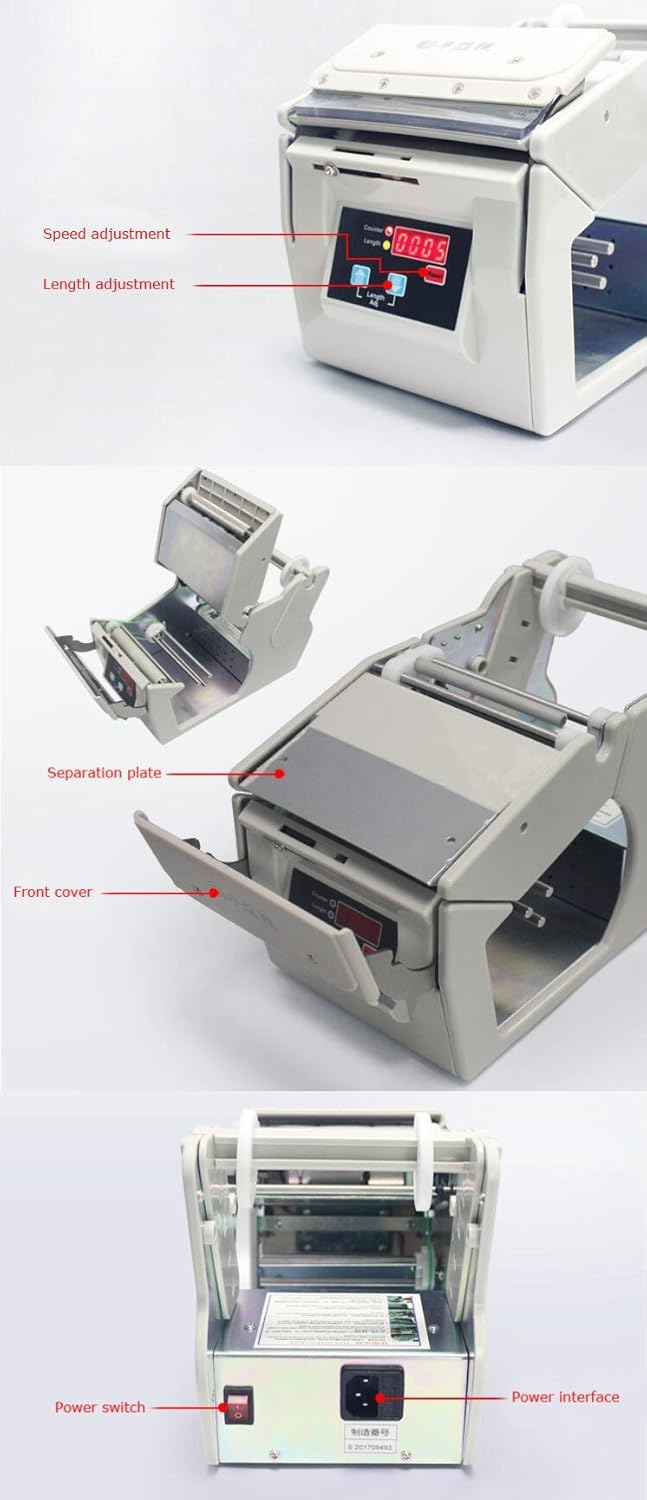 Automatic Label Stripping Machine Dispenser Bar Code Separator Label Stripper Separating Peeling Machine 130mm Max.Dia