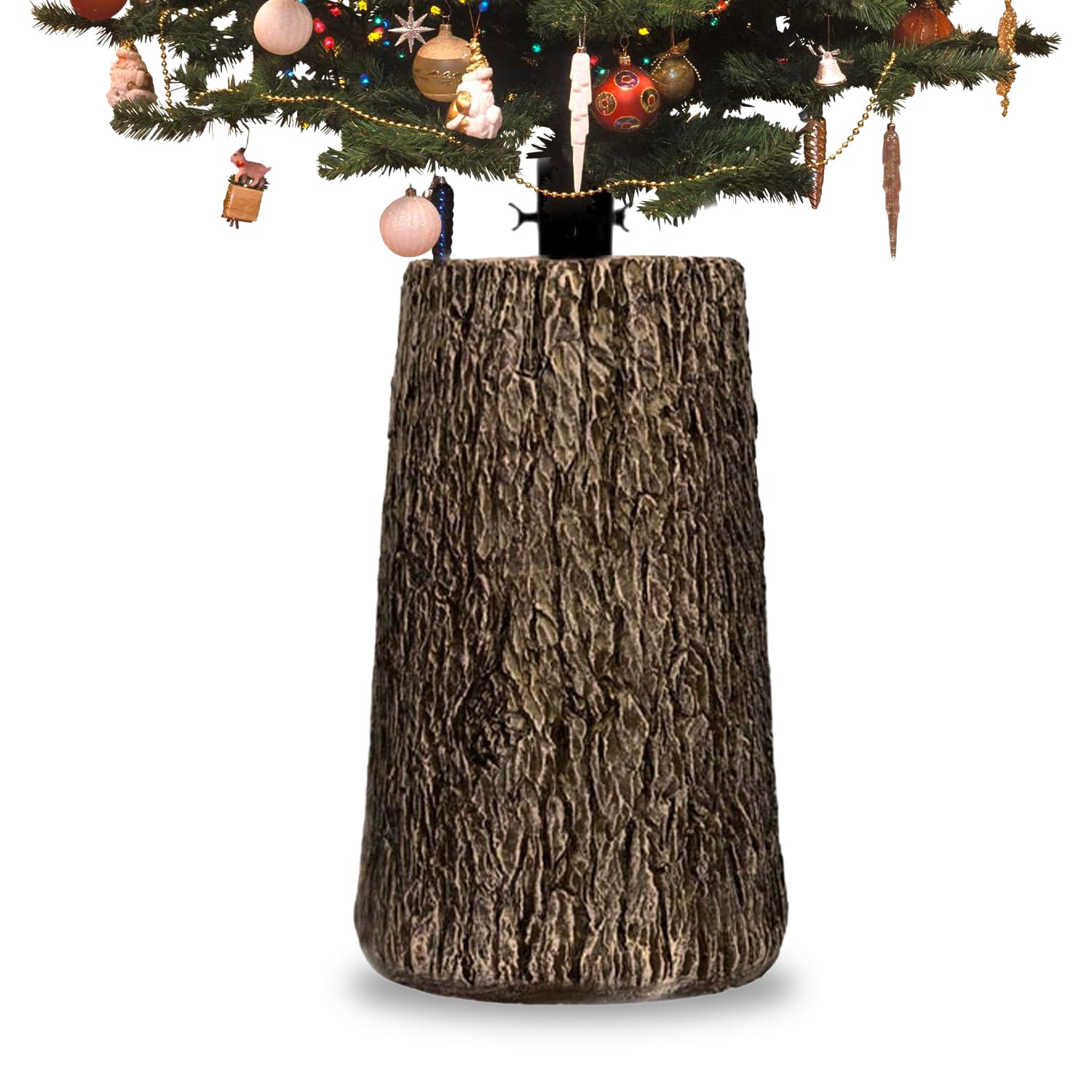 Wintem Base en Tronc Naturel pour Sapin 33 x 27 x 41 + 5 cm – Adapté à différents Types d'arbres, idéal pour Chaque Rendre Vos décorations de Noël Uniques, 33x27xH41cm