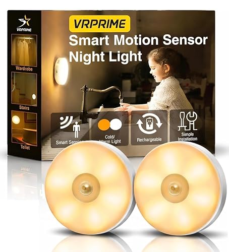 VR PRIME Rechargeable Motion Sensor Night Light, Pack of 2