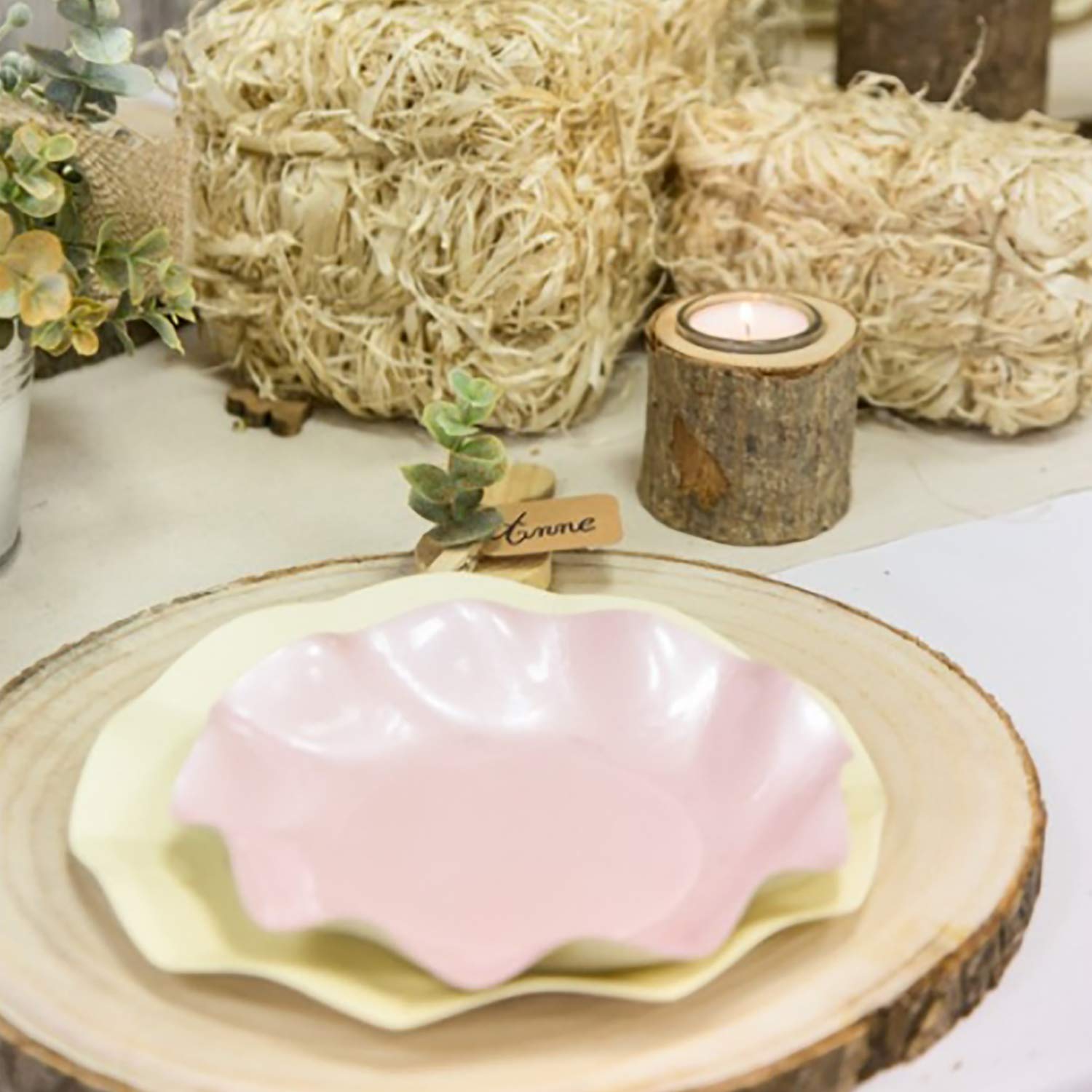 Naturbelassene Holzscheibe Baumscheibe DIY Deko Basteln Hochzeit Ø 12-38 cm Holz Weihnachten (38 cm - 8 Stück)