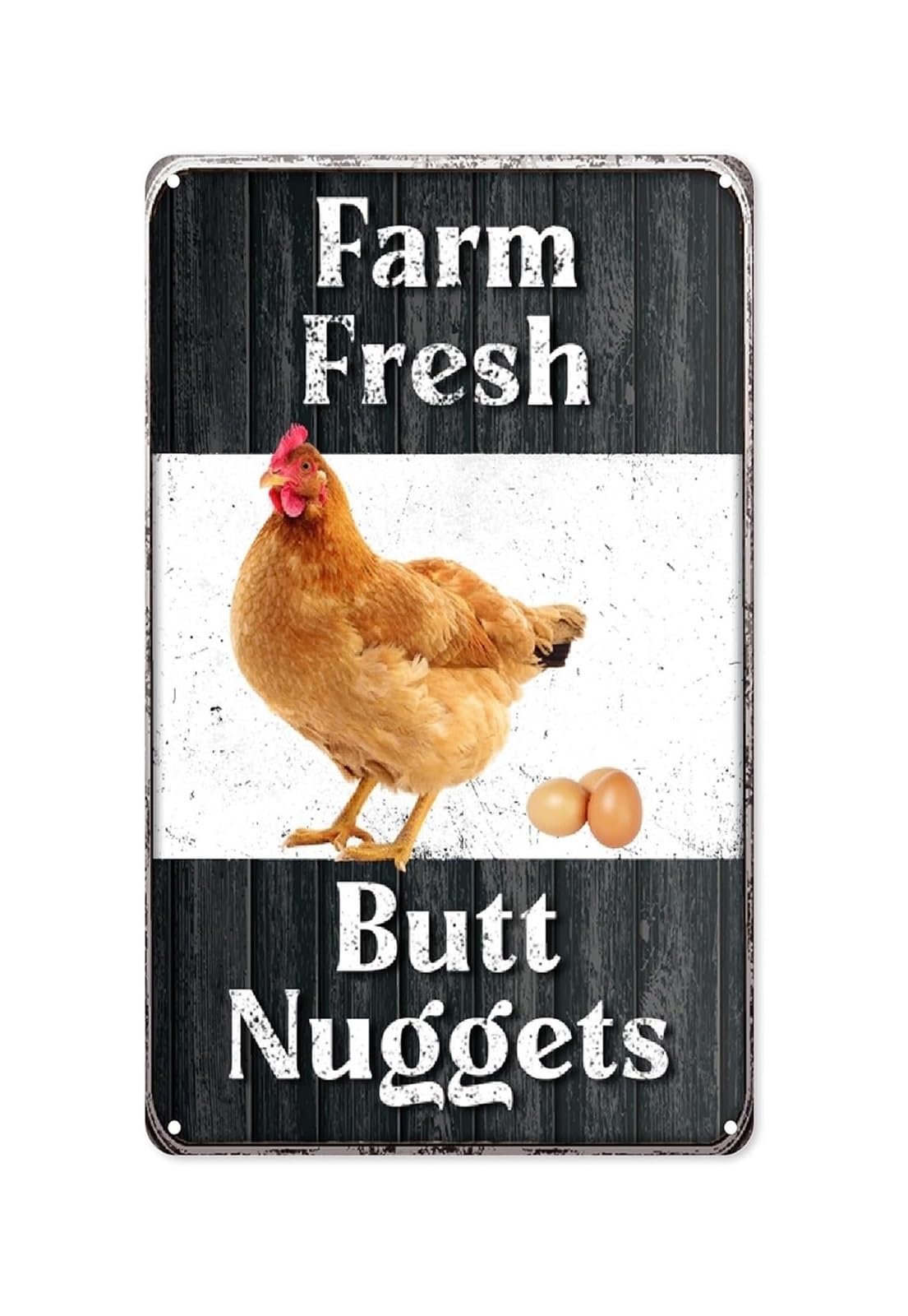 IDGTTLDF Chicken Egg Metal Sign Vintage Breakfast Kitchen Decor Retro Tin Sign for Diner Cafe Home Kitchen 8 X 12 inch