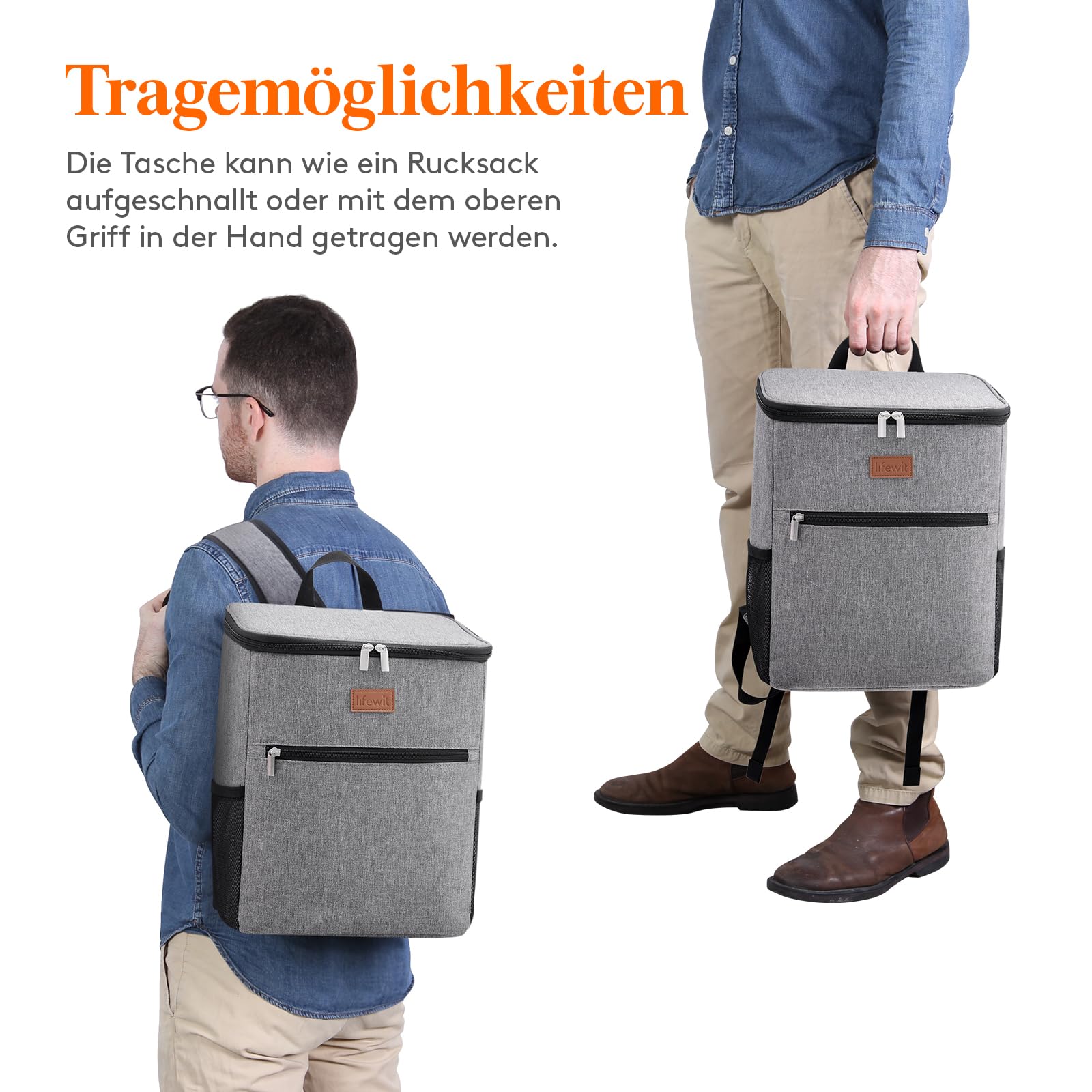 Lifewit 21L 30 Dosen Kühl Rucksack Kühlrucksack Kühltasche Picknicktasche Groß Isoliert Cooler Bag Männer Frauen für Strand, Picknick, Camping, BBQ, Wandern