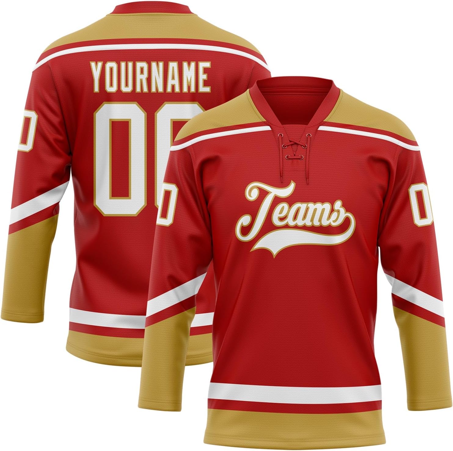 Custom Hockey Jersey for Men Women Youth, Personalized Team Name Number and Logo, Color Lace Up Practice Sports Fan Jersey