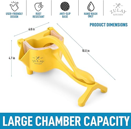 Miniatura 3 de Zulay - Exprimidor manual de frutas, exprimidor de jugos resistente con palanca desmontable y colador extraíble, prensa de frutas y exprimidor de