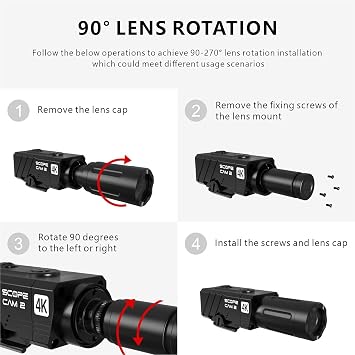 RunCam ScopeCam2 4K Zoom Action Camera Waterproof 4xDigital HD Mini Video Camera with Recording Switch Cable