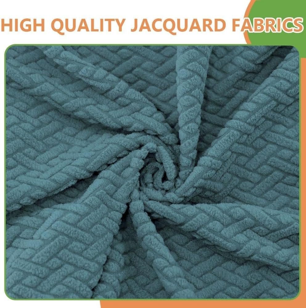 JACOJE Stool Covers Rectangle 2/4 Pack, Stretch Rectangle Bar Stool Covers Elastic Vanity Stool Cover Chair Seat Slipcover Counter Stool Covers Saddle Seat Cover for Wooden Metal Bench(Blue,Set of 4)