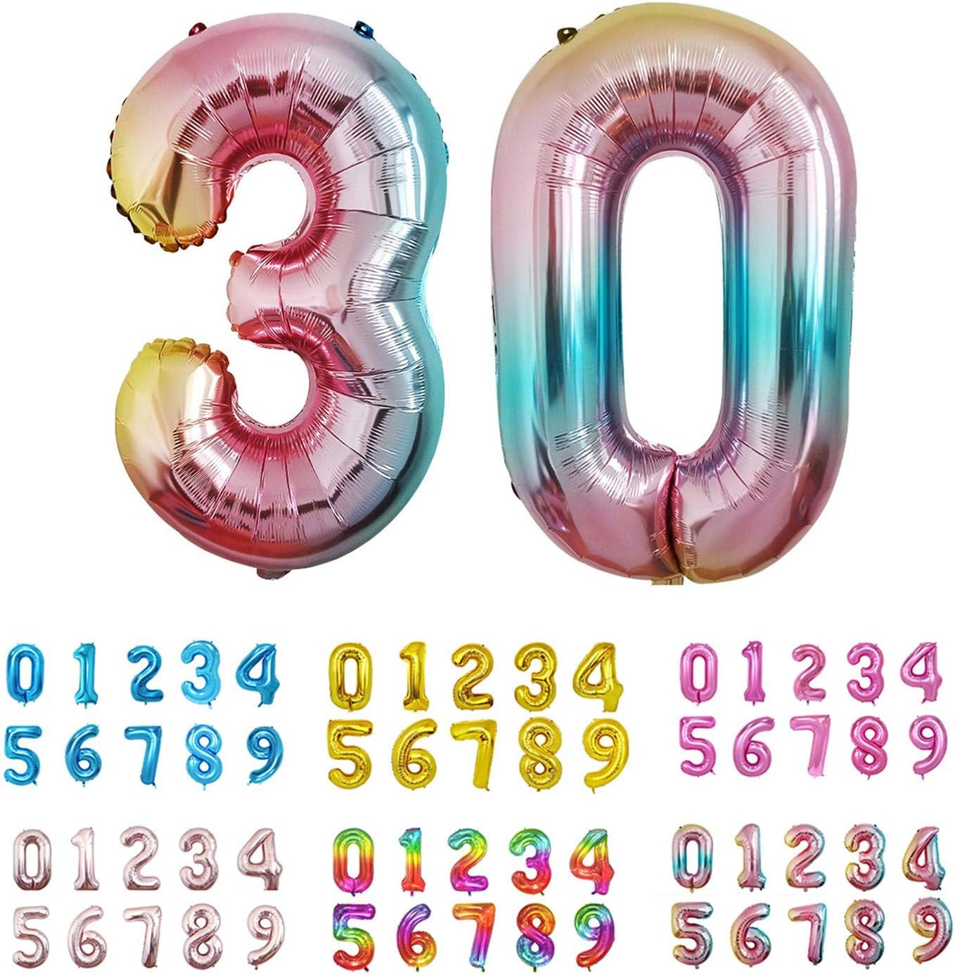 Balloon 30 | Number Balloon 30 | Balloon Number 30 | Number 30 Balloon | 40 inch for Birthday Party Anniversary Decoration Helium Foil Balloon Number 30