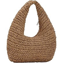 GOKTOW Women Hand Carry Only Straw Bag, Crescent Summer Beach Purse, Soft Faux Straw Tote 2025