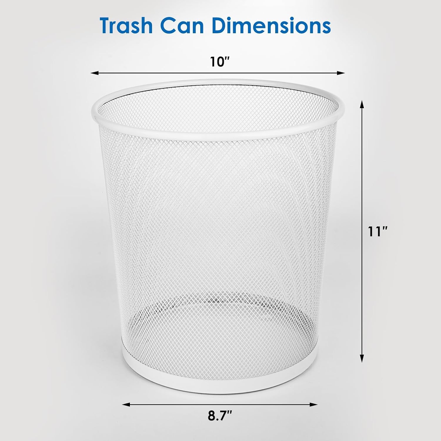 Office Mesh Trash Cans (10-Pack 4 Gal),Open Metal Wire Wastebaskets, Mesh Office Garbage Can,Waste Basket Trash Can for Near Desk,Wire Garbage Container Bin for Home,School