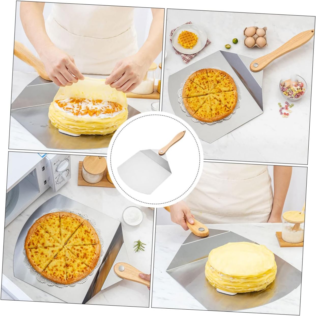 Alipis 1pc Pizza Spatula and Baking Shovel Handle for Home Kitchen and Restaurant Use Easy to Clean Non- Design