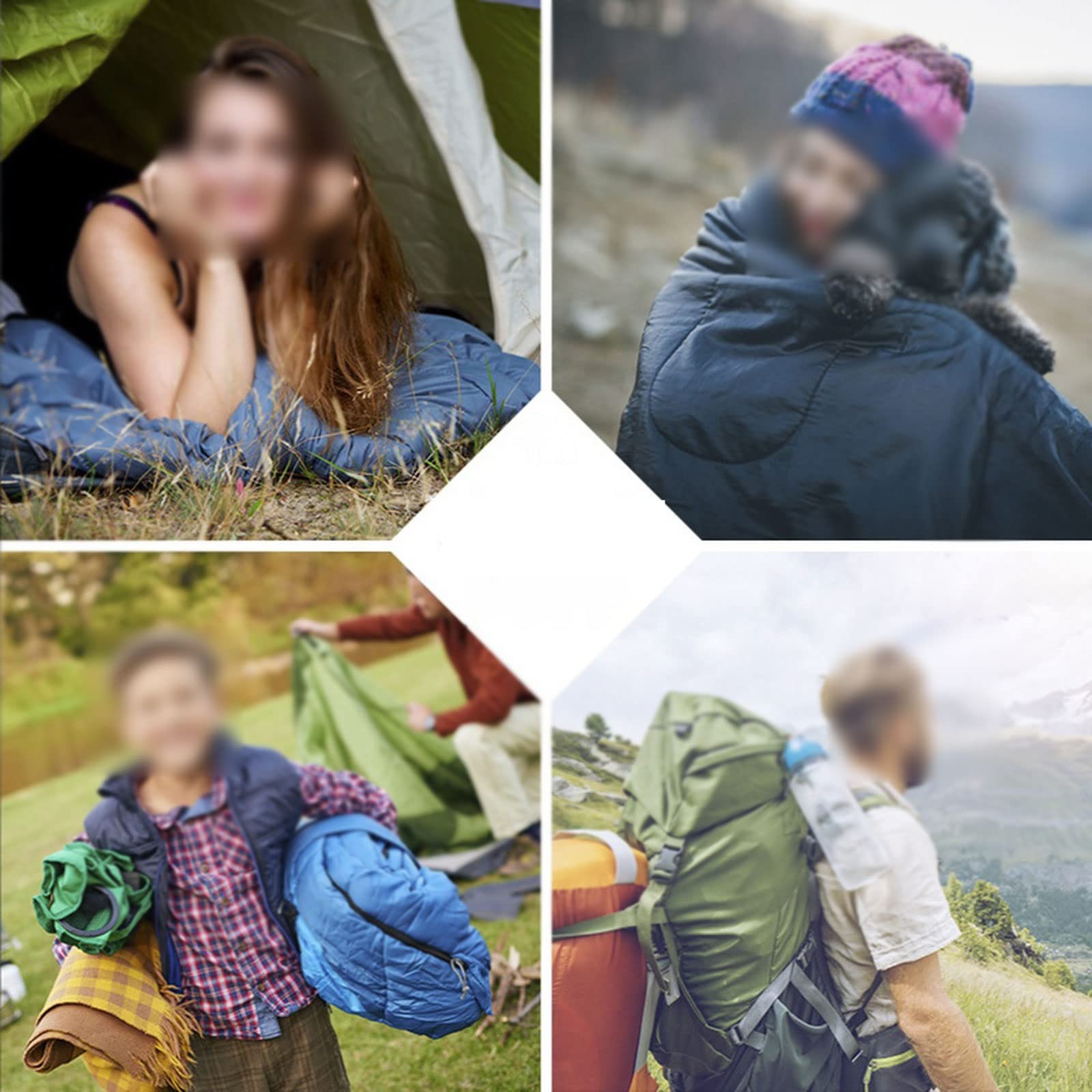 sábanas de Viaje para Camping, Saco de Dormir Verano Camping Hueco algodón sobre Tienda Oficina Almuerzo Adulto Multicolor