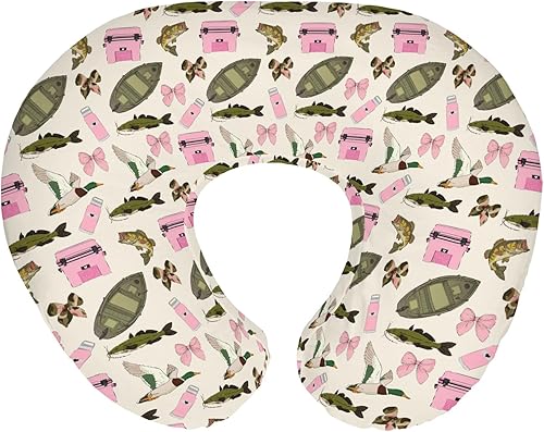 Fundas de almohada de lactancia para bebé, color rosa, para niñas, barcos, peces y patos, fundas de lactancia para almohadas de lactancia materna,