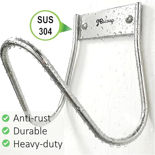 Miniatura 5 de JBscoop Soporte para Manguera de Jardín de Acero Inoxidable Pequeño para Montaje en Pared, Ideal para Agua, Aire, Manguera Hidráulica, Cuerdas,