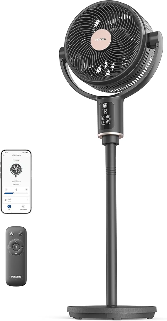 Amazon.com: PELONIS Smart Pedestal Fan for Bedroom, Standing Fan, Dual ...
