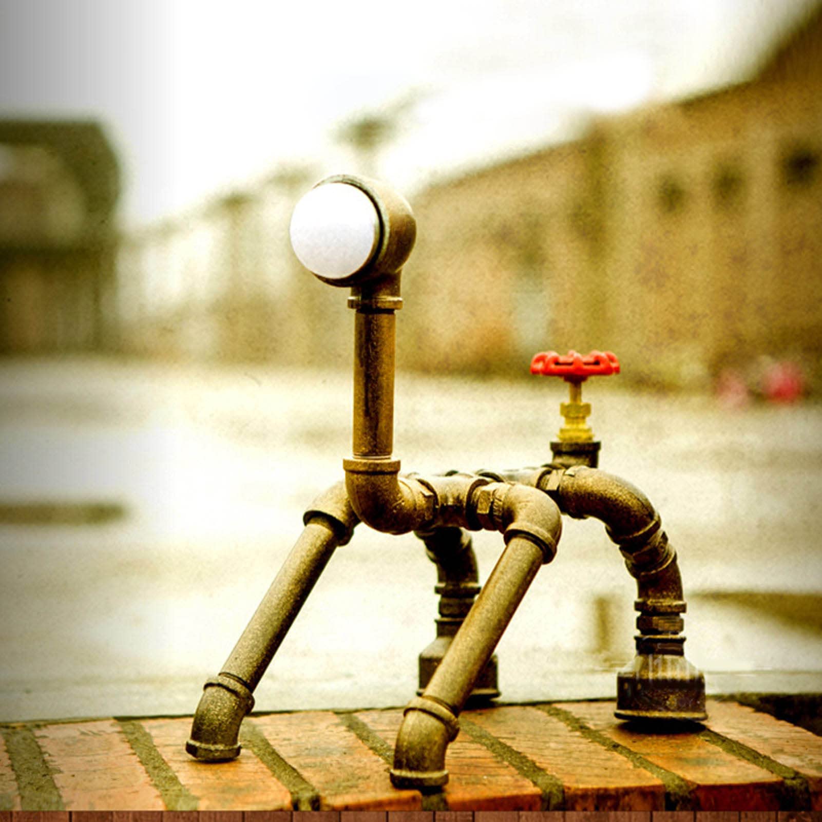 FTVOGUE Lampada Steampunk Lampada da Tavolo Industriale a Tubo da Tavolo